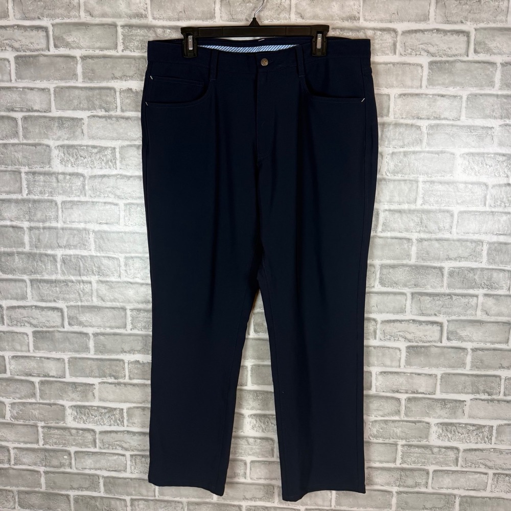 FootJoy Mens Athletic Fit Golf Pants Navy Blue 5-Pocket Stretch W36 L30 1142491